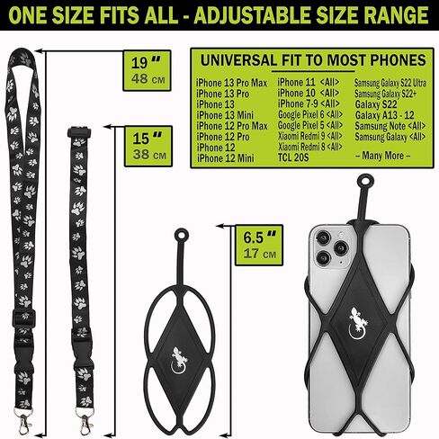 حامل الهاتف الخلوي Gecko Travel Tech للمشي مع جراب هاتف بحبل عالمي لمعظم الهواتف الذكية in Kuwait