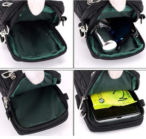 Roomy Travel Small Wristlet Crossbody Bag Cell Phone Purse Wallet Sports Armband Running Holder for iPhone 11/12 Mini/ 13 Pro/Xs Max/XR/ 8 Plus/SE/Google Pixel 6/5/ 4a/ 4a 5G (Black) in Saudi Arabia