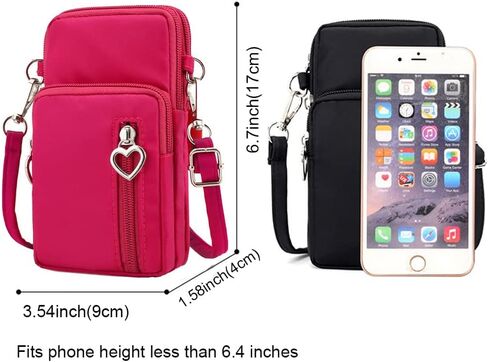 Roomy Travel Small Wristlet Crossbody Bag Cell Phone Purse Wallet Sports Armband Running Holder for iPhone 11/12 Mini/ 13 Pro/Xs Max/XR/ 8 Plus/SE/Google Pixel 6/5/ 4a/ 4a 5G (Black) in Saudi Arabia