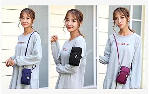 Roomy Travel Small Wristlet Crossbody Bag Cell Phone Purse Wallet Sports Armband Running Holder for iPhone 11/12 Mini/ 13 Pro/Xs Max/XR/ 8 Plus/SE/Google Pixel 6/5/ 4a/ 4a 5G (Black) in Saudi Arabia