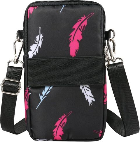 Roomy Travel Small Wristlet Crossbody Bag Cell Phone Purse Wallet Sports Armband Running Holder for iPhone 11/12 Mini/ 13 Pro/Xs Max/XR/ 8 Plus/SE/Google Pixel 6/5/ 4a/ 4a 5G (Black) in Saudi Arabia