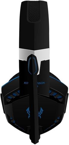 Gaming Headset with Mic for PC,PS4,Xbox One,Over-ear Headphones with Volume Control LED Light Cool Style Stereo,Noise Reduction for Laptops,Smartphone,Computer (Black & Blue) in Saudi Arabia