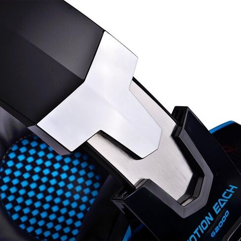 Gaming Headset with Mic for PC,PS4,Xbox One,Over-ear Headphones with Volume Control LED Light Cool Style Stereo,Noise Reduction for Laptops,Smartphone,Computer (Black & Blue) in Saudi Arabia