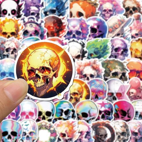 50 PC Sugar Skull Vinyl Stickers Pack, Laptop Skull Decals Decorations for Water Bottle Luggage Computer Skateboard Guitar Motorcycle Bike Nature Stickers Teens Girls Kids Adults in Saudi Arabia