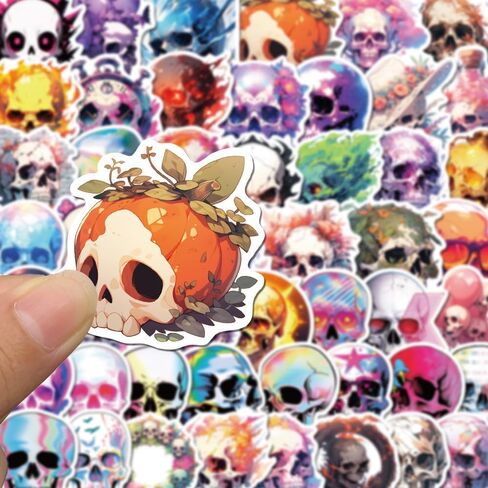 50 PC Sugar Skull Vinyl Stickers Pack, Laptop Skull Decals Decorations for Water Bottle Luggage Computer Skateboard Guitar Motorcycle Bike Nature Stickers Teens Girls Kids Adults in Saudi Arabia