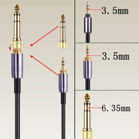 FAAEAL ATH-M50xBT Coiled Audio Cable Compatible with Audio Technica SR50BT ANC9 Sony WH-1000XM5 XM4 WH-XB910N MDR-1000X Headphones 3.5mm(1/8") Extension Wire with 6.35mm(1/4") Adapter 14ft in Saudi Arabia