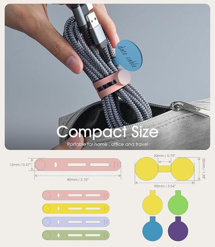 32Pcs Nearockle Cable Labels and Silicone Cable Ties Value Cable Management Set, 20 Cable Ties+12 Cord Labels for Electronics, Travel Home Office Desk Wire Organization(Black&White) in Saudi Arabia