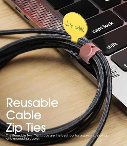 32Pcs Nearockle Cable Labels and Silicone Cable Ties Value Cable Management Set, 20 Cable Ties+12 Cord Labels for Electronics, Travel Home Office Desk Wire Organization(Black&White) in Saudi Arabia