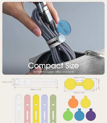 32Pcs Nearockle Cable Labels and Silicone Cable Ties Value Cable Management Set, 20 Cable Ties+12 Cord Labels for Electronics, Travel Home Office Desk Wire Organization(Black&White) in Saudi Arabia