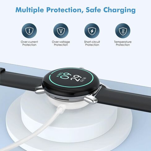 MoKo Charger Compatible with Google Pixel Watch 2/Fitbit Ace LTE Smartwatch, Magnetic Replacement Charging Dock with 3.3FT/1M USB-C Charging Cable Cord for Fitbit Versa 4/Versa 3/Sense 2/Sense, White in Saudi Arabia