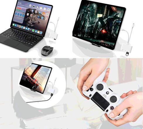 [معتمد من Apple MFi] قارئ بطاقات SD ومحول USB OTG لأجهزة iPhone/iPad، موصل Lightning مزدوج وموصل USB C إلى محول SD/TF مع فتحات بطاقة Micro SD وSD، يدعم SD/Micro SD/SDHC/SDXC/MMC in Kuwait