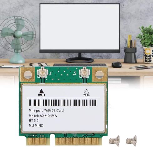 بطاقة AX210HMW Mini PCIE، بطاقة كمبيوتر محمول Wi-Fi 6E، وحدة ثلاثية الموجات 2.4G/5G/6G لأجهزة الكمبيوتر المحمول، 802.11A/B/G/N/AC/AX، بلوتوث 5.2، MU-MIMO in Kuwait