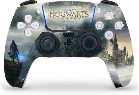 تصميمات حافظة الرأس مرخصة رسميًا من Hogwarts Legacy Key Art Graphics من الفينيل، غطاء ملصق جلدي للألعاب، متوافق مع وحدة تحكم Sony PlayStation 5 PS5 DualSense in Saudi Arabia