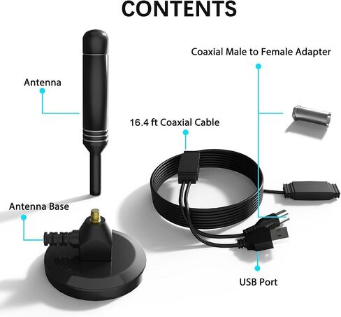 TV Antenna, Upgraded TV Antenna for Smart TV Indoor Outdoor, 4K 1080P HD Digital Antenna for Local Channels, 360° Signal Reception UP to 300 Miles - 16.40FT Coax HDTV Cable in Saudi Arabia