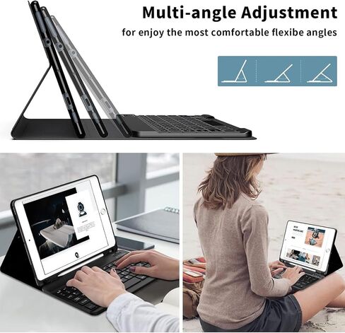 Keyboard Case for iPad 9th/8th/7th Generation 10.2 inch, Detachable Wireless Bluetooth Keyboard Slim PU Leather Protective Cover with Pencil Holder for iPad 10.2 2021/2020/2019, Purple Dragon in Saudi Arabia