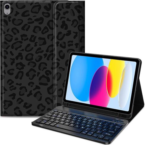 حافظة لوحة مفاتيح لجهاز iPad 9th/8th/7th Generation 10.2 بوصة، لوحة مفاتيح بلوتوث لاسلكية قابلة للفصل، غطاء واقٍ من جلد البولي يوريثان مع حامل قلم رصاص لجهاز iPad 10.2 2021/2020/2019، Dragonfly in Kuwait