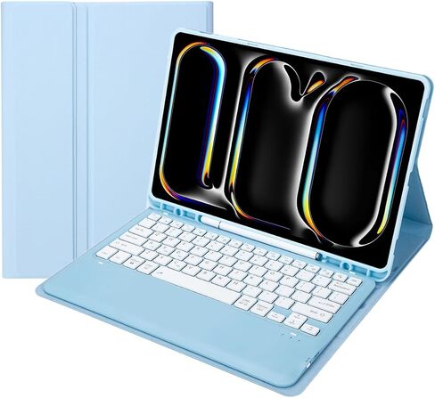 New iPad Pro 13 Inch 2024 Keyboard Case for iPad Pro 13 Inch Keyboard Case 2024 Model 7th Generation with Pencil Holder Mutil Angles Stand Cover Detachable Wireless Keyboard (Black) in Saudi Arabia