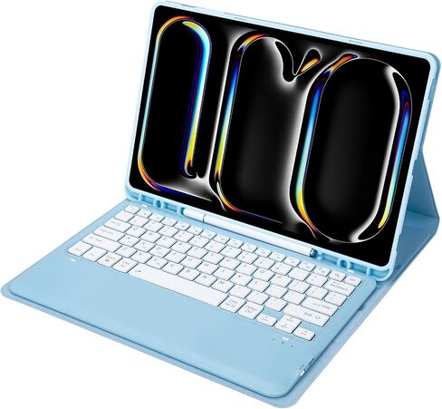 New iPad Pro 13 Inch 2024 Keyboard Case for iPad Pro 13 Inch Keyboard Case 2024 Model 7th Generation with Pencil Holder Mutil Angles Stand Cover Detachable Wireless Keyboard (Black) in Saudi Arabia