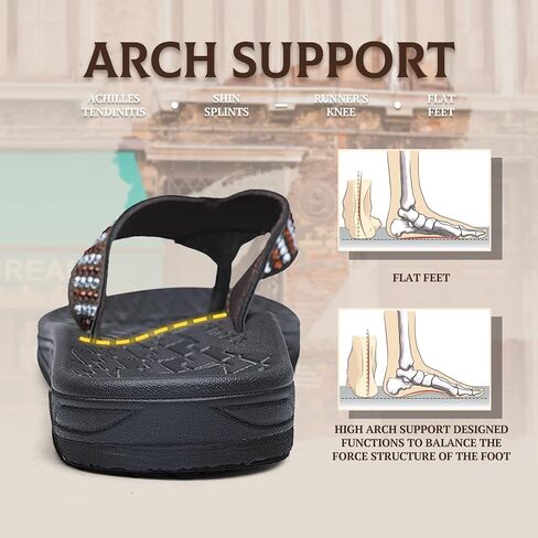 RIKANR Womens Flip Flops, Plantar Fasciitis Sandals for Flat Feet Dressy Comfortable Casual Sandals Walking with Arch Support Thong Flip Flops Beach Sandals Summer in Saudi Arabia