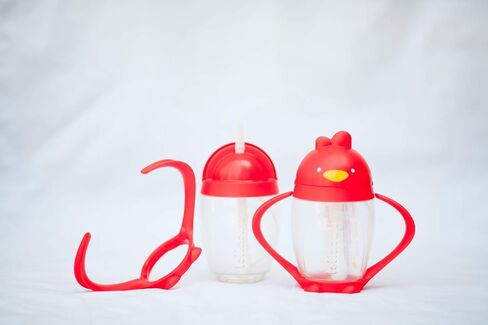 كوب مضاد للانسكاب من القش مرجح للأطفال: Lollacup - صُنع في الولايات المتحدة الأمريكية - كوب مضاد للانسكاب للأطفال والرضع والأطفال الصغار (6 أشهر - 9 أشهر) | منتجات خزان القرش | مصاصة (أحمر غامق) in Kuwait
