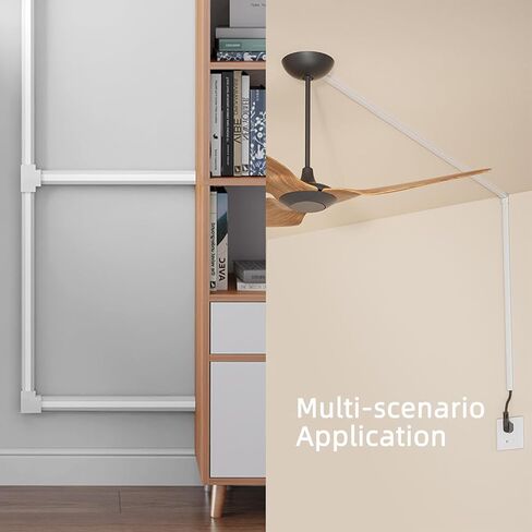 TV Cord Hider, Under Desk Cable Management,Cable Management,1 ft Cable Cover for up to 4 Cords, Ideal for Wall-Mounted TVs. Dimensions: 1 Pieces of L 1 ft x W 1.18 in x H 0.6 in (White) in Saudi Arabia