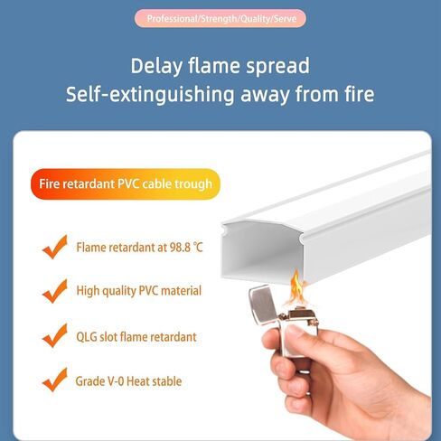 TV Cord Hider, Under Desk Cable Management,Cable Management,1 ft Cable Cover for up to 4 Cords, Ideal for Wall-Mounted TVs. Dimensions: 1 Pieces of L 1 ft x W 1.18 in x H 0.6 in (White) in Saudi Arabia