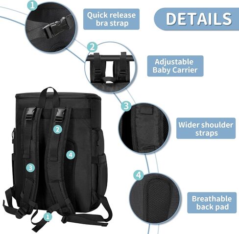 حقيبة حفاضات للأب، حقيبة ظهر للحفاضات العسكرية، حقيبة كبيرة لحفاضات الأطفال للرجال مع حصيرة تغيير الحفاضات وأشرطة بمنفذ شحن USB لعربة الأطفال وجيب معزول in Kuwait