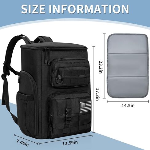 حقيبة حفاضات للأب، حقيبة ظهر للحفاضات العسكرية، حقيبة كبيرة لحفاضات الأطفال للرجال مع حصيرة تغيير الحفاضات وأشرطة بمنفذ شحن USB لعربة الأطفال وجيب معزول in Kuwait