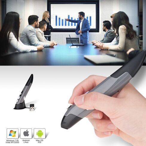 lychee Wireless Optical Pocket Pen Mouse, 2.4GHZ USB Wireless Optical Pen Mouse 800/1200/1600 DPI Adjustable Handwriting Mini Mice for PC Laptop Notebook Computer Mac (Blue) in Saudi Arabia
