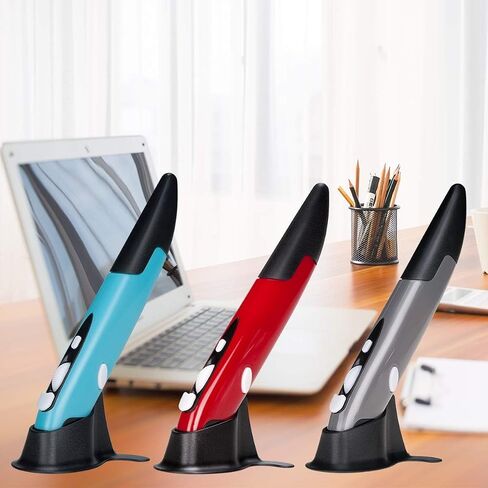 lychee Wireless Optical Pocket Pen Mouse, 2.4GHZ USB Wireless Optical Pen Mouse 800/1200/1600 DPI Adjustable Handwriting Mini Mice for PC Laptop Notebook Computer Mac (Blue) in Saudi Arabia