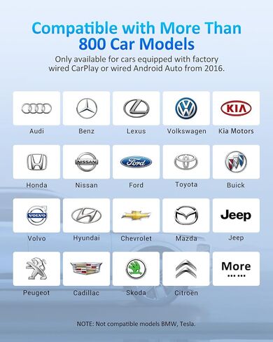 محول Android Auto اللاسلكي 3 في 1، محول CarPlay اللاسلكي مع AirPlay، محول Android Auto اللاسلكي ومحول Apple Car Play للسيارات السلكية من المصنع من عام 2016، التوصيل والتشغيل، التحديث عبر الإنترنت in Saudi Arabia