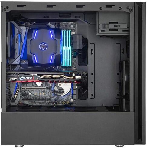 Cooler Master Silencio S600 ATX Mid-Tower، لوحة جانبية فولاذية مبللة بالصوت، لوحة أمامية قابلة للعكس، قارئ بطاقة SD، ومراوح PWM Silencio FP مقاس 120 × 2 in Kuwait
