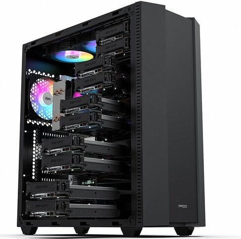 BD-1 Airflow ATX Mid-Tower Case, Multi-HDD Drive Server Case, Support ATX/ITX/M-ATX Motherboard, 3 SSD Positon, with 10 HDD Brackets-Black with 120mm*2 RGB Fans in Saudi Arabia
