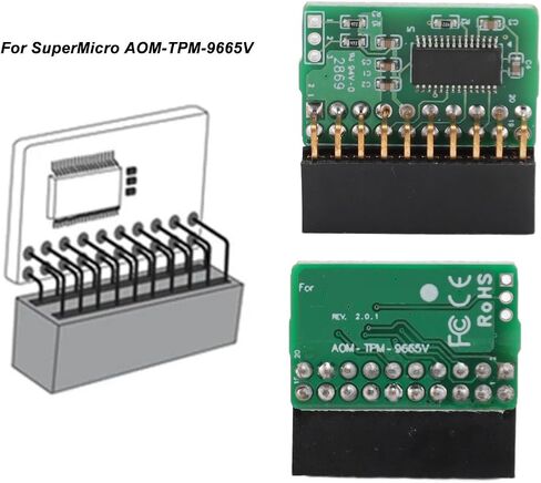 وحدة TPM 2.0 لوحدة أمان التشفير SuperMicro AOM TPM 9665V TCG 2.0، 20pin عمودي PCB، معالج تشفير مستقل in Saudi Arabia