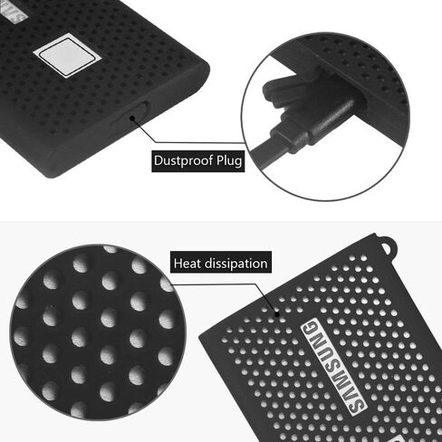 حافظة تخزين من السيليكون للسفر لهاتف Samsung T7 Touch Portable SSD 500GB 1TB 2TB محركات الأقراص الصلبة الخارجية (أسود) in Kuwait