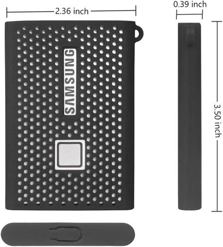 حافظة تخزين من السيليكون للسفر لهاتف Samsung T7 Touch Portable SSD 500GB 1TB 2TB محركات الأقراص الصلبة الخارجية (أسود) in Kuwait