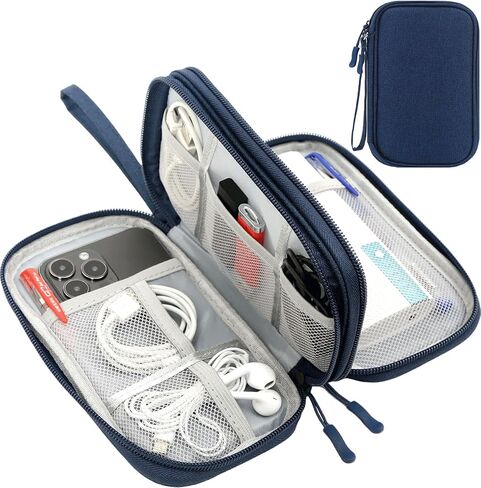 Travel Accessories for Men, Electronics Organizer Portable Cable Organizer Bag, Electronics Accessories Organizer Case for Cable, Cord, Charger, Phone, Power Bank, Earphone (Black, Large) in Saudi Arabia