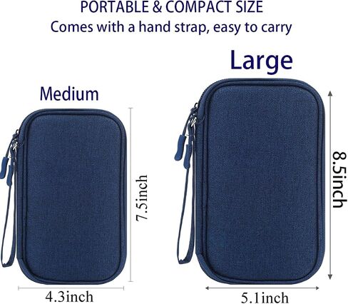 Travel Accessories for Men, Electronics Organizer Portable Cable Organizer Bag, Electronics Accessories Organizer Case for Cable, Cord, Charger, Phone, Power Bank, Earphone (Black, Large) in Saudi Arabia