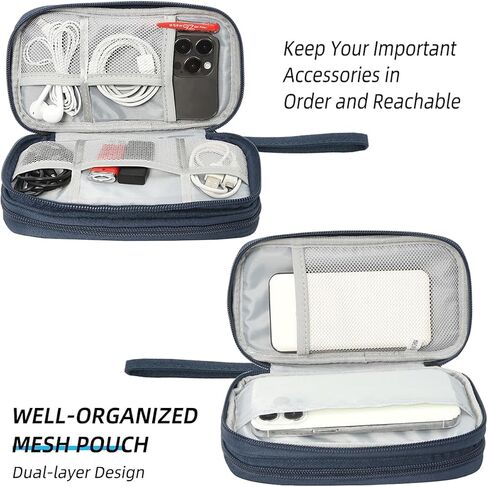 Travel Accessories for Men, Electronics Organizer Portable Cable Organizer Bag, Electronics Accessories Organizer Case for Cable, Cord, Charger, Phone, Power Bank, Earphone (Black, Large) in Saudi Arabia