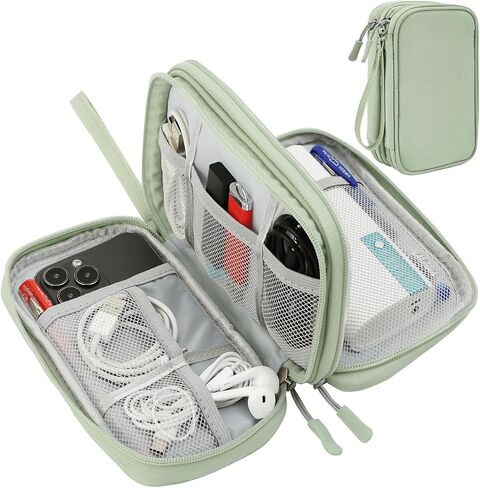 Travel Accessories for Men, Electronics Organizer Portable Cable Organizer Bag, Electronics Accessories Organizer Case for Cable, Cord, Charger, Phone, Power Bank, Earphone (Black, Large) in Saudi Arabia