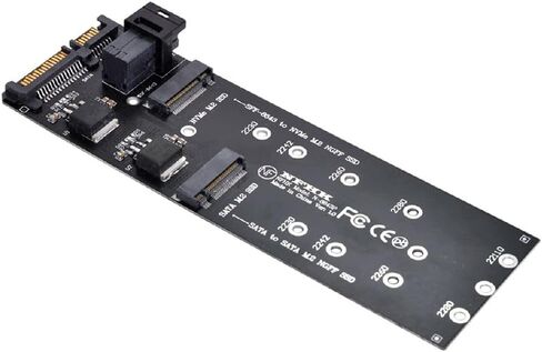 Cablecc PCI Express PCI-E 3.0 & Dual SATA إلى NGFF NVME MSATA M-Key B/M-Key SSD محول بطاقة 3in1 in Saudi Arabia