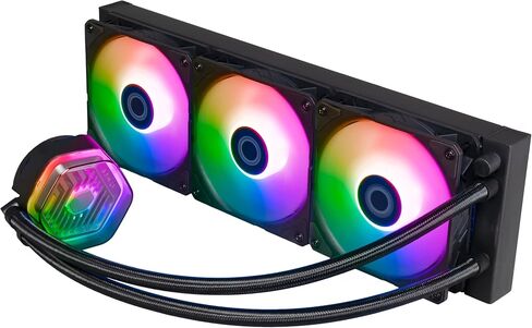 Cooler Master MasterLiquid Atmos 360 Black Watercooler CPU - AIO Watercooling Kit, Dual Chamber Pump, Sickleflow 120 Edge Fans, ARGB Gen 2, Brackets LGA1700 & AM5 in Saudi Arabia