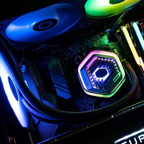 Cooler Master MasterLiquid Atmos 360 Black Watercooler CPU - AIO Watercooling Kit, Dual Chamber Pump, Sickleflow 120 Edge Fans, ARGB Gen 2, Brackets LGA1700 & AM5 in Saudi Arabia