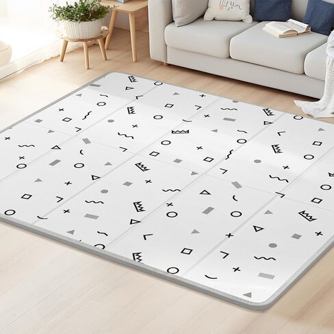 Baby Play Mat for Floor,79" x 71"Extra Large Foam Play Mats,Foldable Play Mat,Waterproof Anti-Slip Floor Playing Mats for Babies,Toddlers,Infants,Reversible Baby Crawling Mat for Indoor and Outdoor in Saudi Arabia
