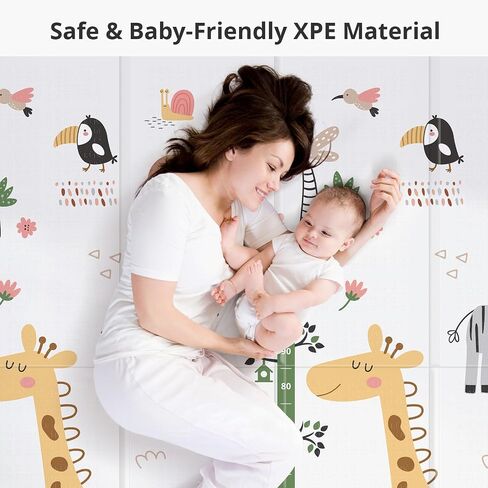 Baby Play Mat for Floor,79" x 71"Extra Large Foam Play Mats,Foldable Play Mat,Waterproof Anti-Slip Floor Playing Mats for Babies,Toddlers,Infants,Reversible Baby Crawling Mat for Indoor and Outdoor in Saudi Arabia