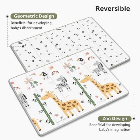 Baby Play Mat for Floor,79" x 71"Extra Large Foam Play Mats,Foldable Play Mat,Waterproof Anti-Slip Floor Playing Mats for Babies,Toddlers,Infants,Reversible Baby Crawling Mat for Indoor and Outdoor in Saudi Arabia