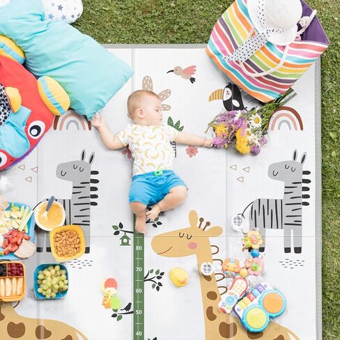 Baby Play Mat for Floor,79" x 71"Extra Large Foam Play Mats,Foldable Play Mat,Waterproof Anti-Slip Floor Playing Mats for Babies,Toddlers,Infants,Reversible Baby Crawling Mat for Indoor and Outdoor in Saudi Arabia