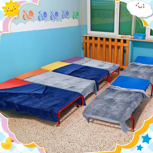 6 Sets Rainbow Rest Mats for Kids Include 6 Pcs Rainbow Rest Mat Floor Mats and 6 Pcs Children's Nap Blanket Polyester Soft Blanket 2 Colors for Kids Toddlers Daycare Furniture Supplies in Saudi Arabia