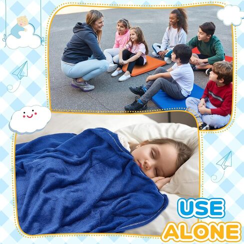 6 Sets Rainbow Rest Mats for Kids Include 6 Pcs Rainbow Rest Mat Floor Mats and 6 Pcs Children's Nap Blanket Polyester Soft Blanket 2 Colors for Kids Toddlers Daycare Furniture Supplies in Saudi Arabia