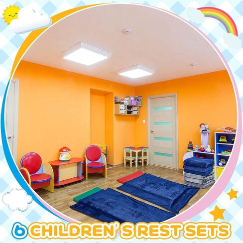 6 Sets Rainbow Rest Mats for Kids Include 6 Pcs Rainbow Rest Mat Floor Mats and 6 Pcs Children's Nap Blanket Polyester Soft Blanket 2 Colors for Kids Toddlers Daycare Furniture Supplies in Saudi Arabia